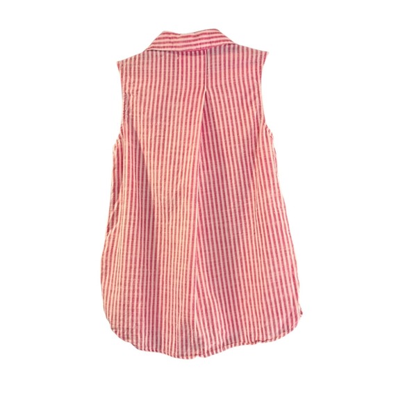 Lola River Women's Pink/White Striped Summer Blouse Sleeveless Size XS EUC - Picture 4 of 7